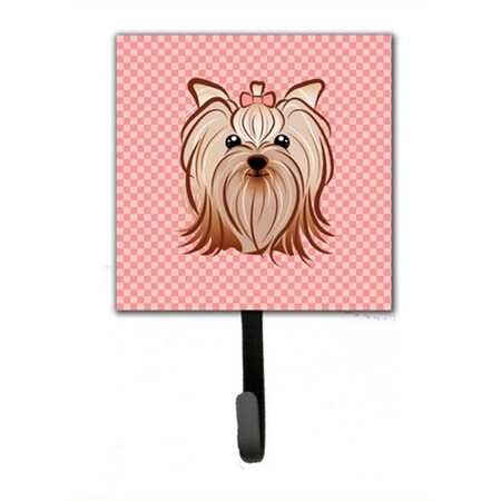 Jensendistributionservices Checkerboard Pink Yorkie Yorkishire Terrier Leash & Key Holder MI1719774